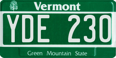 VT license plate YDE230