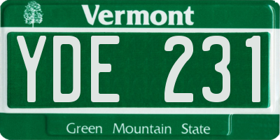 VT license plate YDE231