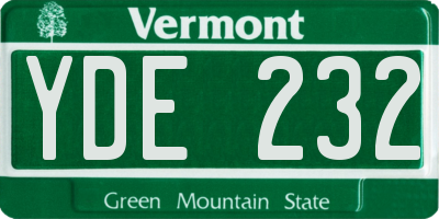 VT license plate YDE232