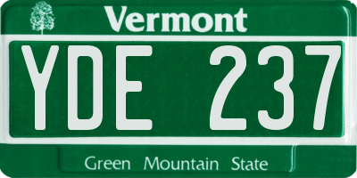 VT license plate YDE237