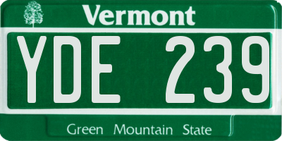 VT license plate YDE239