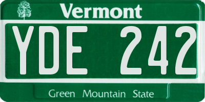 VT license plate YDE242
