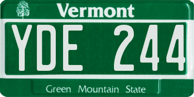 VT license plate YDE244