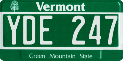 VT license plate YDE247