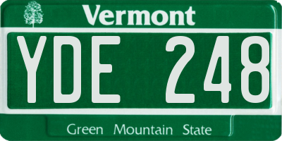 VT license plate YDE248