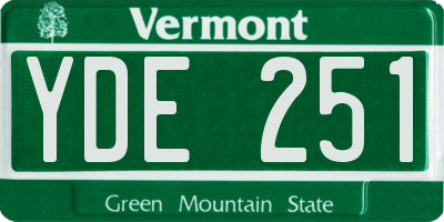 VT license plate YDE251