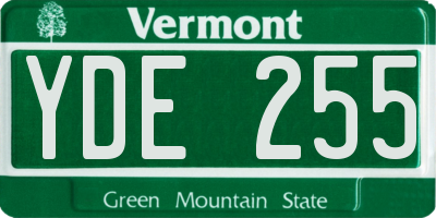 VT license plate YDE255