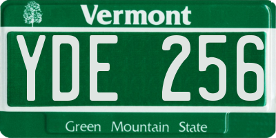 VT license plate YDE256