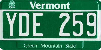 VT license plate YDE259