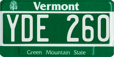 VT license plate YDE260