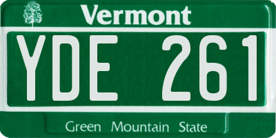 VT license plate YDE261