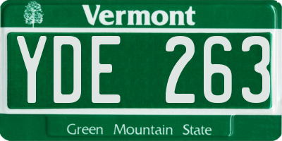 VT license plate YDE263