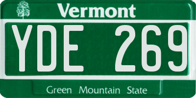 VT license plate YDE269