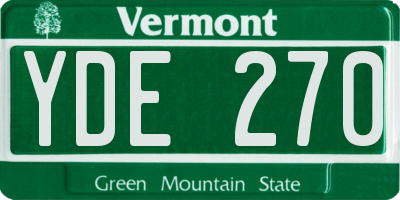 VT license plate YDE270