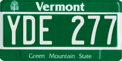 VT license plate YDE277