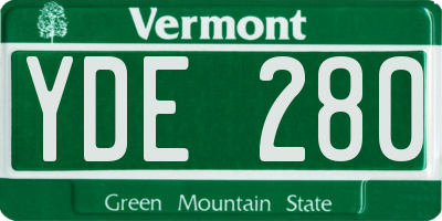 VT license plate YDE280