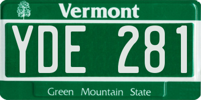 VT license plate YDE281