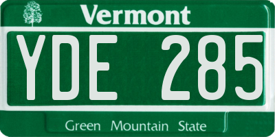 VT license plate YDE285