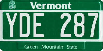 VT license plate YDE287