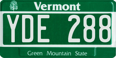 VT license plate YDE288