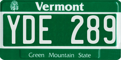 VT license plate YDE289