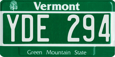 VT license plate YDE294