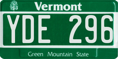 VT license plate YDE296