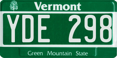 VT license plate YDE298
