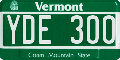 VT license plate YDE300