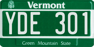 VT license plate YDE301