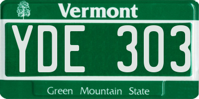 VT license plate YDE303