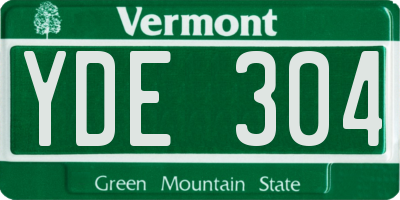 VT license plate YDE304