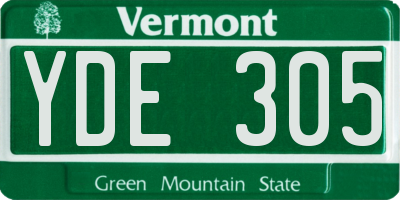 VT license plate YDE305
