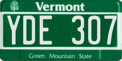 VT license plate YDE307