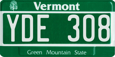 VT license plate YDE308