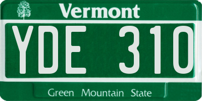 VT license plate YDE310