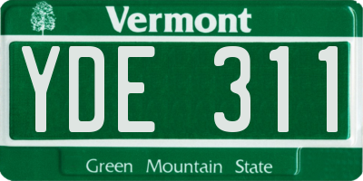 VT license plate YDE311