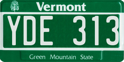 VT license plate YDE313