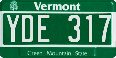 VT license plate YDE317