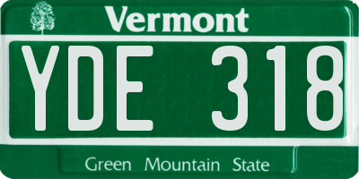 VT license plate YDE318