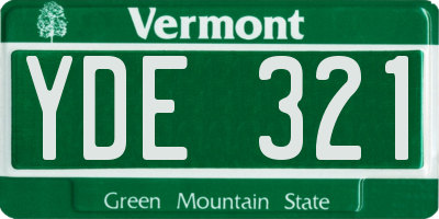 VT license plate YDE321