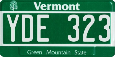 VT license plate YDE323