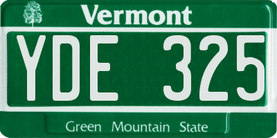 VT license plate YDE325