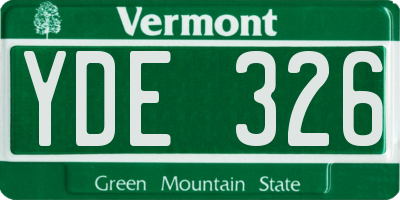 VT license plate YDE326