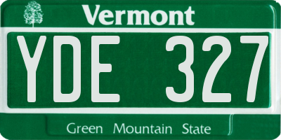 VT license plate YDE327