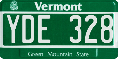 VT license plate YDE328