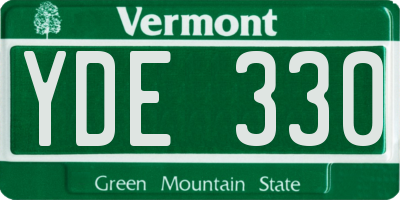 VT license plate YDE330