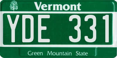 VT license plate YDE331