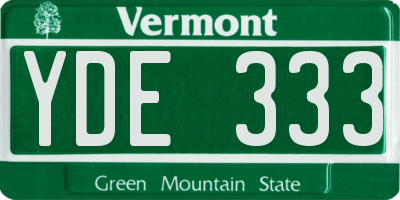 VT license plate YDE333