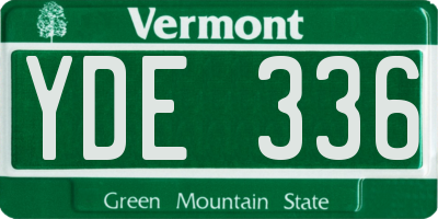 VT license plate YDE336